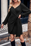 Momentlover Casual Street Solid Bandage V Neck A Line Dresses