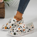 themeisles - White Casual Patchwork Printing Round Comfortable Out Door Shoes