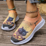 themeisles - Light Yellow Casual Sportswear Daily Patchwork Printing Rhinestone Round Comfortable Out Door Shoes