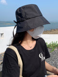 Momentlover Wide Side Lace-Up Sun-Protection Hats&Caps Fisherman Hat