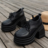 themeisles - Black Casual Frenulum Solid Color Round Out Door Wedges Shoes (Heel Height 3.94in)