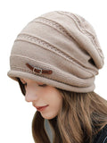 Momentlover Keep Warm Buckle Knitted Hats