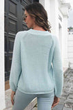 Momentlover Round Neck Rib-Knit Sweater