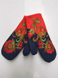 momentlover Casual Keep Warm Floral Embroidered Mittens