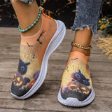 themeisles - Light Yellow Casual Sportswear Daily Patchwork Printing Rhinestone Round Comfortable Out Door Shoes