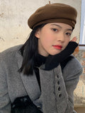 Momentlover Casual Keep Warm Solid Color Beret Hat