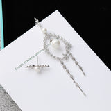 Asymmetric petal Pearl Earrings