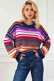 Momentlover Striped Round Neck Sweater