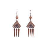 Wood vintage tassel earrings