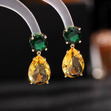 S925 silver needle ice crack zircon Water Drop Earrings