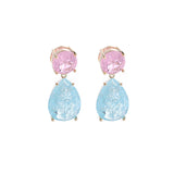 S925 silver needle ice crack zircon Water Drop Earrings