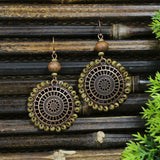 Wood vintage tassel earrings