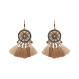 Wood vintage tassel earrings