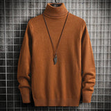 Momentlover  -  Knitted Warm Sweater Men Turtleneck Sweater Men's Loose Casual Pullovers Bottoming Shirt Autumn Winter New Solid Color Pullovers