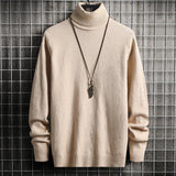 Momentlover  -  Knitted Warm Sweater Men Turtleneck Sweater Men's Loose Casual Pullovers Bottoming Shirt Autumn Winter New Solid Color Pullovers