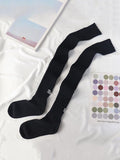 momentlover Casual Solid Color Knitting Stockings Accessories