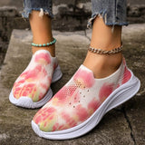 themeisles - Pink Casual Sportswear Daily Patchwork Tie-dye Round Mesh Breathable Comfortable Out Door Shoes