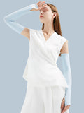 momentlover Simple Ice Silk Sun Protection Solid Color Sleevelet