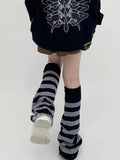 momentlover Urban Flared Striped Leg Warmers Accessories