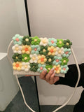 Momentlover Knitted Flower Flower Print Crossbody Bags Bags