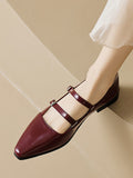 Momentlover Split-Joint Shallow Cut Pointed-Toe Flat Shoes