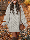 Momentlover Cable Knit Sweater Dress GE4216