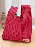 Momentlover Hollow Korean-Style Woven Handbag Bags