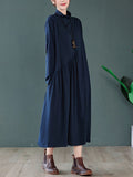 Momentlover Original Solid High-Neck Knitting Dress