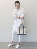 Momentlover Office Long Sleeves Solid Color Lapel Blouses Shirt Dress