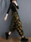 Momentlover Original Camouflage Elasticity Harem Denim Overalls