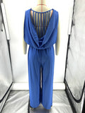 Momentlover Split-Joint Solid Color Pleated Elasticity Backless Sleeveless High Waisted Jumpsuits