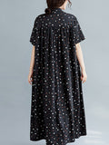 Momentlover Original Polka-Dot Stand Collar Shirts Dress