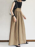 Momentlover Original Solid Color Pleats Suspender Dress