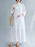 Momentlover Original Solid Round-Neck Shirts Dress