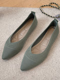 Momentlover Solid Color Hollow Breathable Flat Shoes