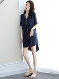 Momentlover Casual V-Neck Button Modal Short Pajamas