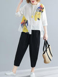 Momentlover Printed Shirt + Solid Wide Leg Pants