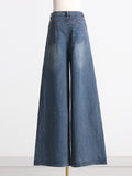 Momentlover Asymmetric Boat Neck Fringed Vest Top+ Belted High Waisted Jeans Bottom Two Pieces Set