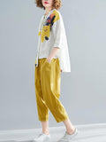 Momentlover Printed Shirt + Solid Wide Leg Pants