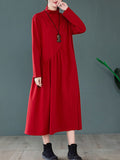 Momentlover Original Solid High-Neck Knitting Dress