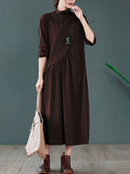 Momentlover Original Solid High-Neck Knitting Dress