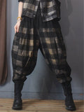 Momentlover Vintage Plaid Letter Print Jean Pants Bottoms Vest Top Two Pieces Set