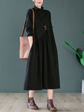 Momentlover Original Solid High-Neck Knitting Dress