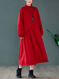 Momentlover Original Solid High-Neck Knitting Dress