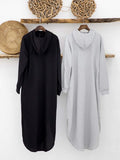 Momentlover Simple Loose 2 Colors Long Dress