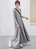 Momentlover Simple 6 Colors Plus Size Loose Long Sleeve Casual Dress