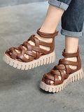 Momentlover Casual Hollow Gladiator Shoes Platform Sandals