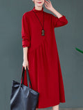 Momentlover Original Solid High-Neck Knitting Dress