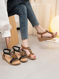 Momentlover Peep Toe Open Toe Elasticity Wedges & Flatform Sandals