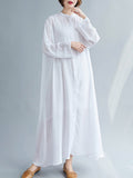 Momentlover Original Solid Round-Neck Shirts Dress